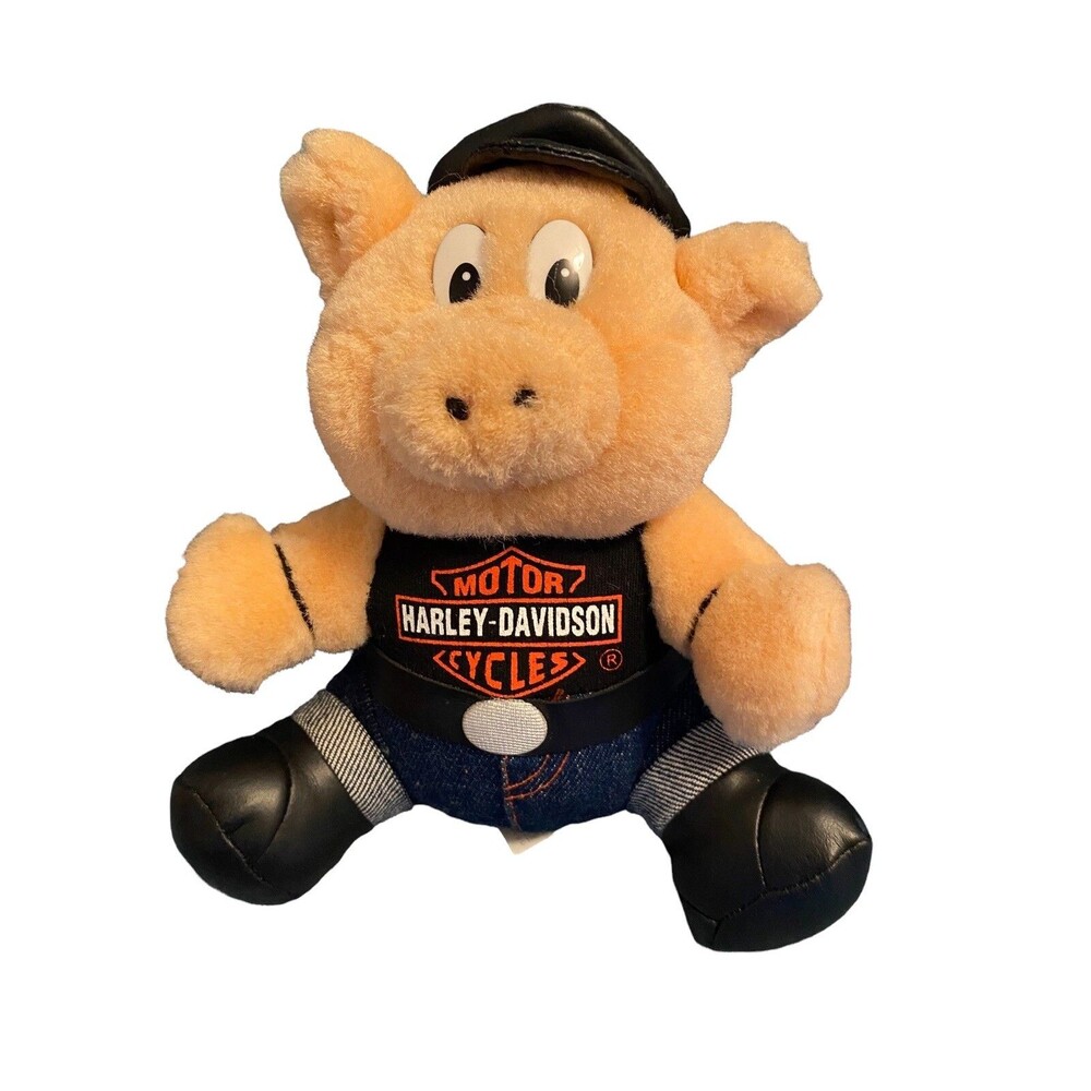 Harley-Davidson 1993 Play-By-Play Biker Hog Pig Plush 6.5in Vintage
